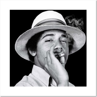 Barack Obama Smoking Vintage Smaller Image Posters and Art